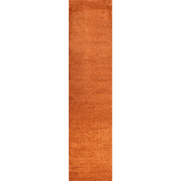 Haze Solid Low-pile Area Rug Orange
